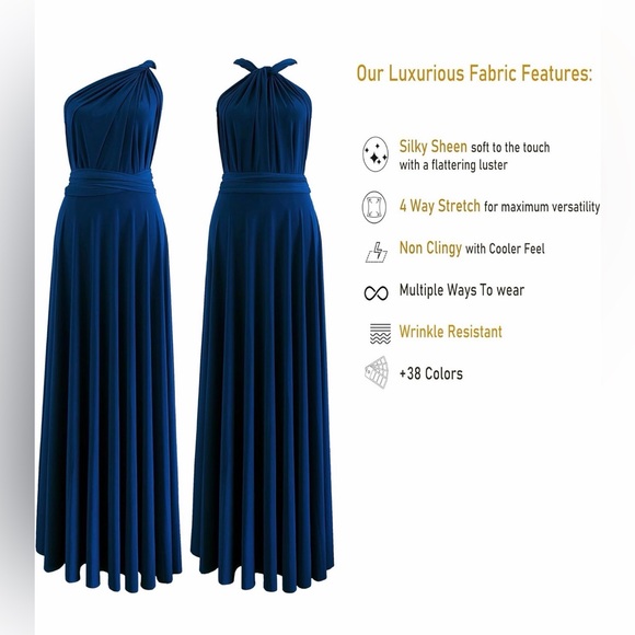 ProAid Convertible Infinity Dress-Blue - Picture 2 of 5